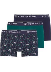 Tom Tailor Herren Hip Pants im 3er Pack mit Weihnachtsmotiv, grün, Gr. S/4