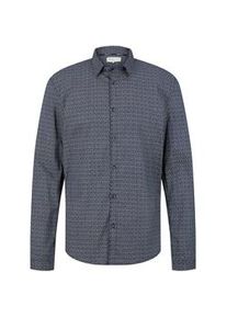 Tom Tailor DENIM Herren Slim Fit Hemd mit Printmuster, blau, Muster, Gr. XL