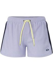 Tom Tailor Damen Shorts in Waffeloptik, blau, Logo Print, Gr. XS