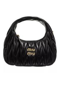 Miu Miu Hobo Bag - Wander Hobo Bag Matelassé Nappa Leather - in schwarz - Hobo Bag für Damen