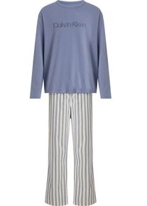 Calvin Klein Underwear Schlafanzug L/S PANT SET im Mix & Match Stil, blau