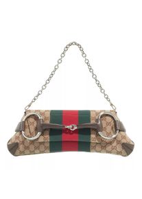 Gucci Hobo Bag - Horsebit Chain Medium Shoulder Bag - in beige - Hobo Bag für Damen