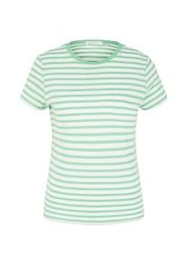 Tom Tailor DENIM Damen Gestreiftes T-Shirt, grün, Streifenmuster, Gr. M