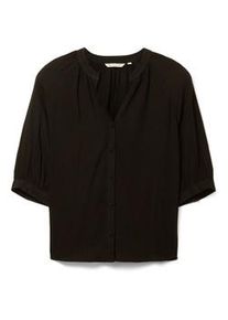 Tom Tailor DENIM Damen Bluse mit Ballonärmeln, schwarz, Uni, Gr. XL