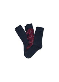 Tchibo 3 Paar Socken - Dunkelblau/Kariert - Gr.: 41-43