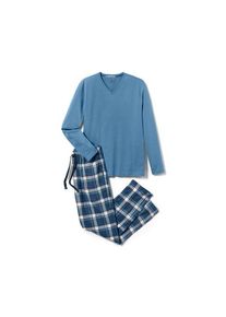 Tchibo Pyjama mit Flanellhose - Dunkelblau/Kariert - Gr.: S