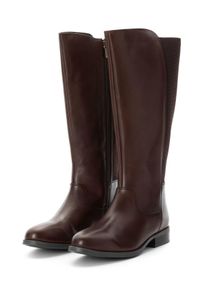 Große Größen Weitschaftstiefel mit Stretch-Einsatz, in 3 Schaftweiten Gr. 41 braun von sheego für Damen