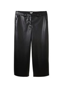 Tom Tailor Große Größen Culotte aus Lederimitat, in weiter 7/8-Länge Gr. 48 schwarz für Damen