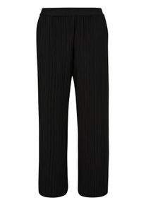 TRIANGLE Große Größen Weite Hose mit Komfortbund und Plisseefalten Gr. 52 schwarz für Damen