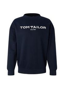Tom Tailor Herren Sweatshirt mit Logoprint, blau, Logo Print, Gr. XL