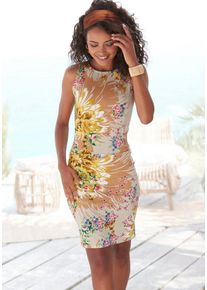 Lascana Druckkleid mit Blumendruck, festliches Sommerkleid, Minikleid, elegant, bunt|gelb