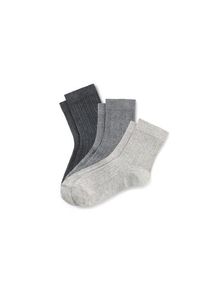 Tchibo 3 Paar Socken mit Zopfmuster - Dunkelgrau/Meliert - Gr.: 35-38