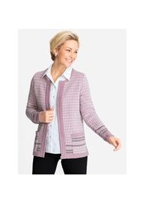 Classic Dog Jacquardstrickjacke CLASSIC Gr. 38, lila (mauve, ecru, gemustert) Damen Strickjacken