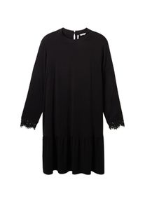 Tom Tailor Große Größen Kurzes Kleid mit Spitzenbesatz an den Ärmeln Gr. 54 schwarz für Damen
