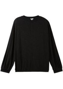 Tom Tailor Damen Loose Fit Shirt, schwarz, Uni, Gr. XL