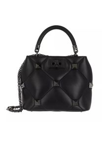 Valentino Garavani Satchel Bag - Small Roman Stud The Handle Bag Leather - in schwarz - Satchel Bag für Damen