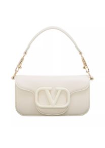 Valentino Garavani Crossbody Bags - Locò Calfskin Shoulder Bag - in creme - Crossbody Bags für Damen