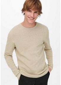 Only & Sons ONLY & SONS Rundhalspullover PANTER 12 STRUC CREW NECK KNIT, beige
