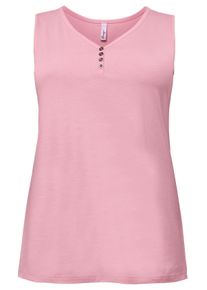 Große Größen Top in A-Linie mit V-Ausschnitt; figurumspielend Gr. 46 rosa von sheego für Damen