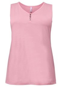 Große Größen Top in A-Linie mit V-Ausschnitt; figurumspielend Gr. 46 rosa von sheego für Damen