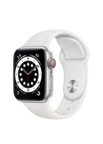 Apple Watch (Series 6) 2020 GPS + Cellular 44 mm - Aluminium Silber - Sportarmband Weiß