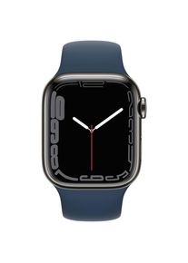 Apple Watch (Series 7) 2021 GPS + Cellular 45 mm - Rostfreier Stahl Schwarz - Sportarmband Blau