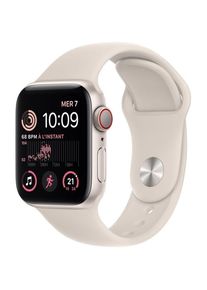 Apple Watch (Series SE) 2022 GPS + Cellular 44 mm - Aluminium Polarstern - Sportarmband Weiß