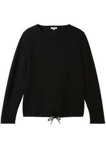 Tom Tailor Damen Sweatshirt mit Rundhalsausschnitt, schwarz, Uni, Gr. XL
