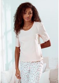 s.Oliver Pyjamaoberteil pink Gr. 36 für Damen. Mit Rundhals. Bequem. Nachhaltig.