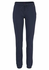 Große Größen s.Oliver RED LABEL Bodywear Hose mit Flowerprint Gr. 44/46 blau für Damen