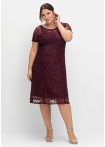 Große Größen Cocktailkleid mit Zierborten Gr. 54 rot von sheego für Damen