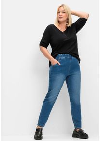 Große Größen Jeggings mit breitem Gummibund Gr. 52 blau von sheego für Damen