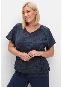Große Größen Funktionsshirt im Oversized-Schnitt, mit Saumbündchen Gr. 60/62 blau von sheego für Damen