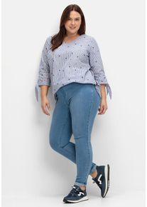 Große Größen Jeggings in Power-Stretch-Qualität, mit Schlupfbund Gr. 48 blau von sheego für Damen