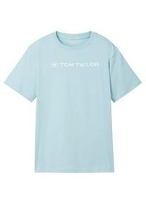 Tom Tailor Jungen T-Shirt mit Bio-Baumwolle, grün, Logo Print, Gr. 164