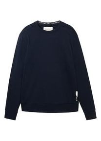 Tom Tailor Herren Basic Sweatshirt, blau, Uni, Gr. XL