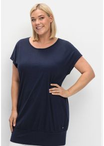 Große Größen Oversize-Shirt mit breitem Saumbündchen Gr. 48/50 blau von sheego für Damen