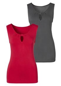 Lascana Shirttop 'mit kleinem Cut-Out am Ausschnitt' mehrfarbig Gr. 32/34 für Damen. Mit Rundhals. Nachhaltig.