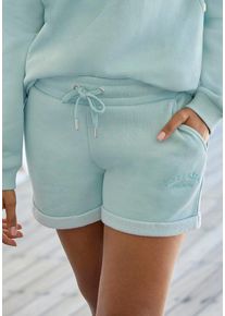 Lascana Relaxshorts grün Gr. 32/34 für Damen. Mit Logoschriftzug, Logostickerei. Bequem. Nachhaltig.