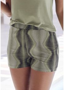 Lascana Pyjamashorts grün Gr. 32/34 für Damen. Figurumspielend. Nachhaltig.