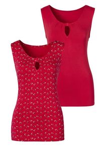 Lascana Shirttop 'mit kleinem Cut-Out am Ausschnitt' rot Gr. 32/34 für Damen. Mit Rundhals. Nachhaltig.