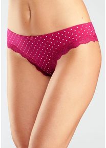 Lascana Brasilslip mehrfarbig Gr. 32/34 für Damen. Mit Schleife, Spitze. Körpernah. Nachhaltig.