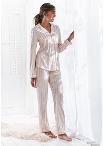 s.Oliver Pyjama mehrfarbig Gr. 32/34 für Damen. Mit V-Ausschnitt. Klassisch. Nachhaltig.