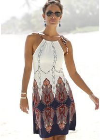 Beach Time BEACHTIME Strandkleid mehrfarbig Gr. 34 für Damen. Mit amerikanischer Ausschnitt. Figurumspielend