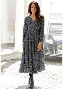 Lascana Maxikleid mehrfarbig Gr. 34 für Damen. Mit V-Ausschnitt. Figurumspielend