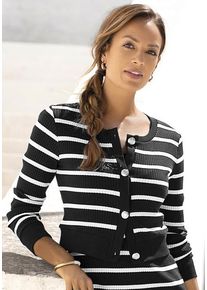 Lascana Shirtjacke mehrfarbig Gr. 36/38 für Damen. Mit Rundhals. Figurbetont. Nachhaltig.