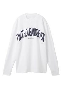 Tom Tailor DENIM Herren Sweatshirt mit Textprint, weiß, Textprint, Gr. XL