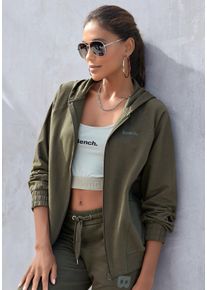 Große Größen Kapuzensweatjacke Gr. 44/46 grün für Damen