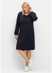 Große Größen Shirtkleid in schwerer Qualität, mit Raffung hinten Gr. 44 blau von sheego für Damen