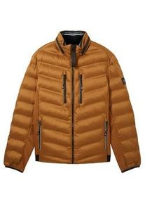 Tom Tailor Herren Hybrid Jacke mit abnehmbarer Kapuze, braun, Uni, Gr. XL